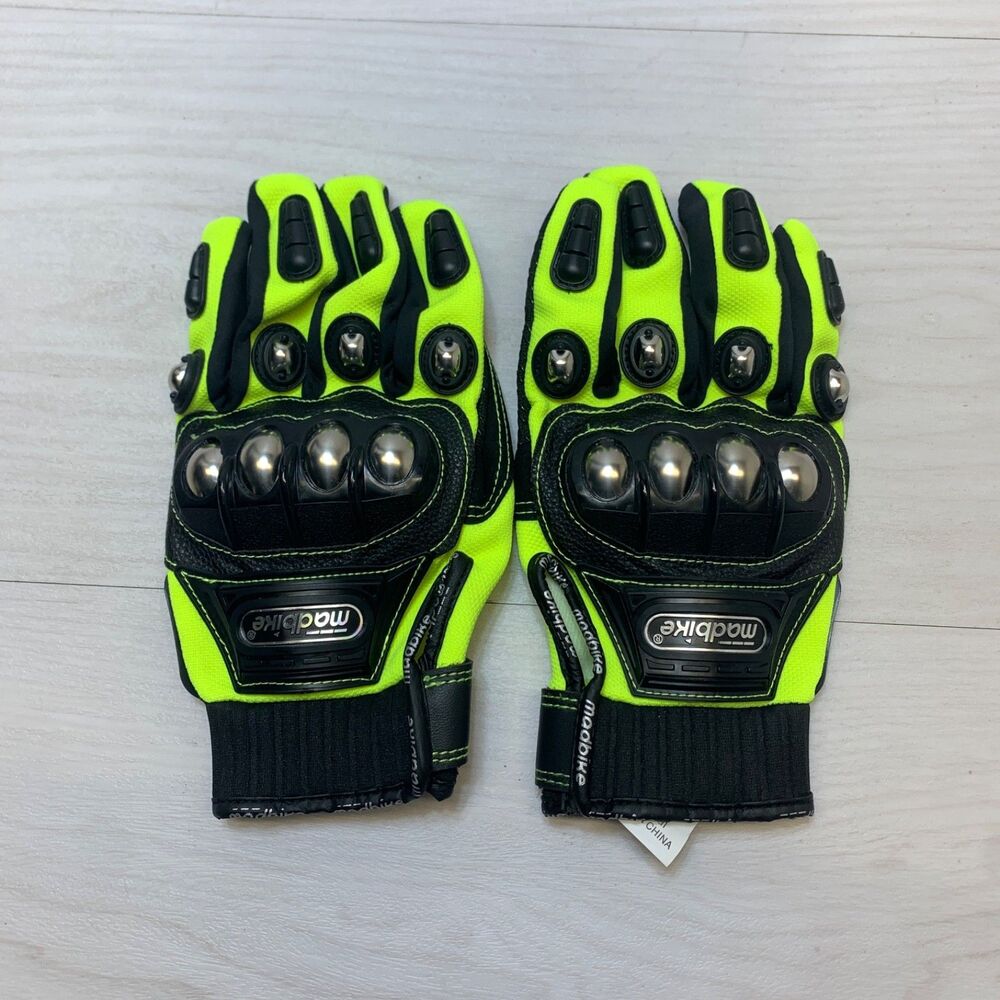 Madbike Motorcycle Gloves Large 10C Steel Knuckles Protective Riding Gear
